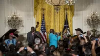 El grupo Buena Vista Social Club en la Casa Blanca. (V&iacute;a: AFP)