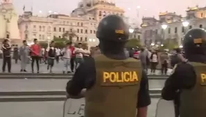 Estudiantes protestaron por el precio del pasaje escolar en el Cercado de Lima. Foto: captura