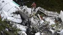 Avión de Lamia siniestrado que llevaba al equipo Chapecoense. Foto: AFP