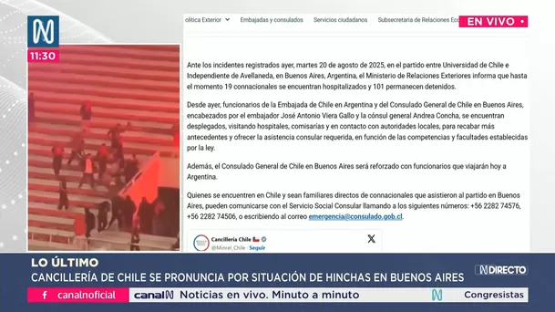 Comunicado de prensa por situación de hinchas chilenos en Buenos Aires