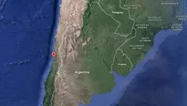 Sismo al oeste de Valparaíso, en Chile. Imagen: Google Maps