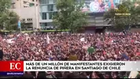 Chile: más de un millón marchan contra Sebastián Piñera en el centro de Santiago. Foto y video: América Noticias