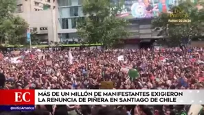 Chile: más de un millón marchan contra Sebastián Piñera en el centro de Santiago. Foto y video: América Noticias