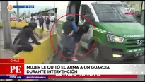 Mujer quitó arma a guardia en Chile. Foto y video: América Noticias