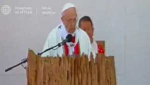 Papa dedica misa en Temuco a víctimas de dictadura de Pinochet. Video: Captura de TV