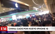 China: Estampida humana en centro comercial para comprar iPhone 13 - Noticias de viernes-13
