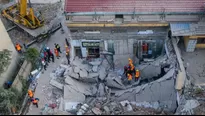 Hundimiento del restaurante en China. Foto: AFP