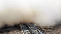 China: Inmensa tormenta de arena cubrió una provincia. Foto: AFP