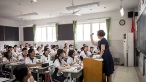 Estudiantes en Wuhan. Foto: EFE referencial