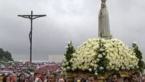 Procesión de la Vírgen de Fátima, en Portugal. Foto: AFP