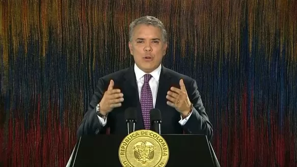 Iván Duque instala diálogo social ante las protestas en Colombia contra su gobierno. Foto: AFP