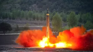 Nuevo misil de Corea del Norte. Foto y video: AFP/KCNA VIA KNS