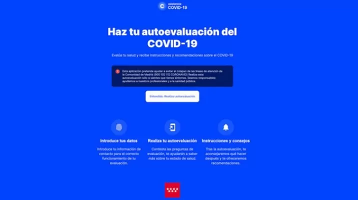 España: Madrid lanza app que permite a usuarios autoevaluar su estado de salud ante coronavirus. Foto: Captura España: Madrid lanza app que permite a usuarios autoevaluar su estado de salud ante coronavirus. Foto: Captura