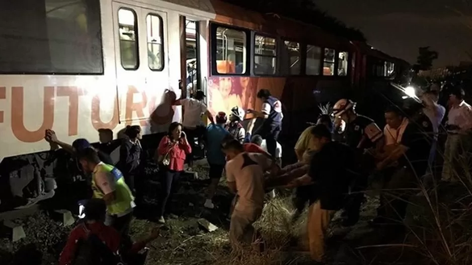 Choque de trenes. Foto: Bomberos de Costa Rica