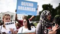 Jóvenes inmigrantes protestan en la Casa Blanca. Foto: AFP