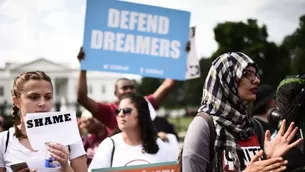 Jóvenes inmigrantes protestan en la Casa Blanca. Foto: AFP