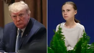 Donald Trump y Greta Thunberg. Foto: AFP