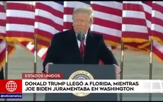EE. UU.: Donald Trump llegó a Florida mientras Joe Biden juramentaba en Washington - Noticias de florida