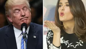 Donald Trump y Salma Hayek (Vía: AFP)