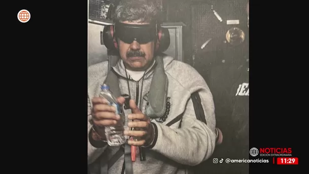 Donald Trump difunde foto del arresto y traslado de Maduro/ América Noticias