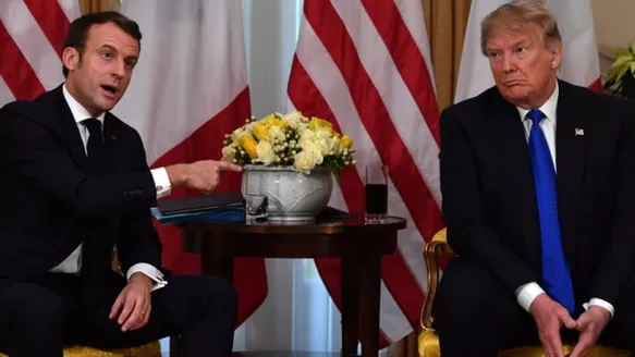 Donald Trump y Emmanuel Macron. Foto: AFP