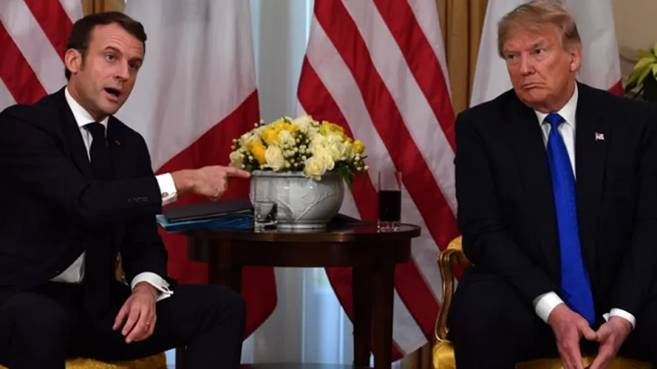 Donald Trump y Emmanuel Macron. Foto: AFP