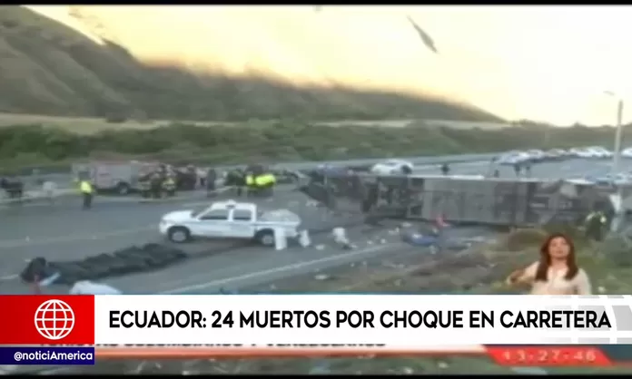 Ecuador: accidente de bus deja al menos 24 muertos y 18 heridos