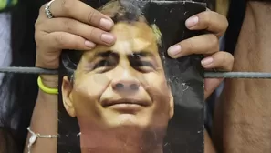 Simpatizante de Rafael Correa lo despidieron en Quito. Foto y video: AFP