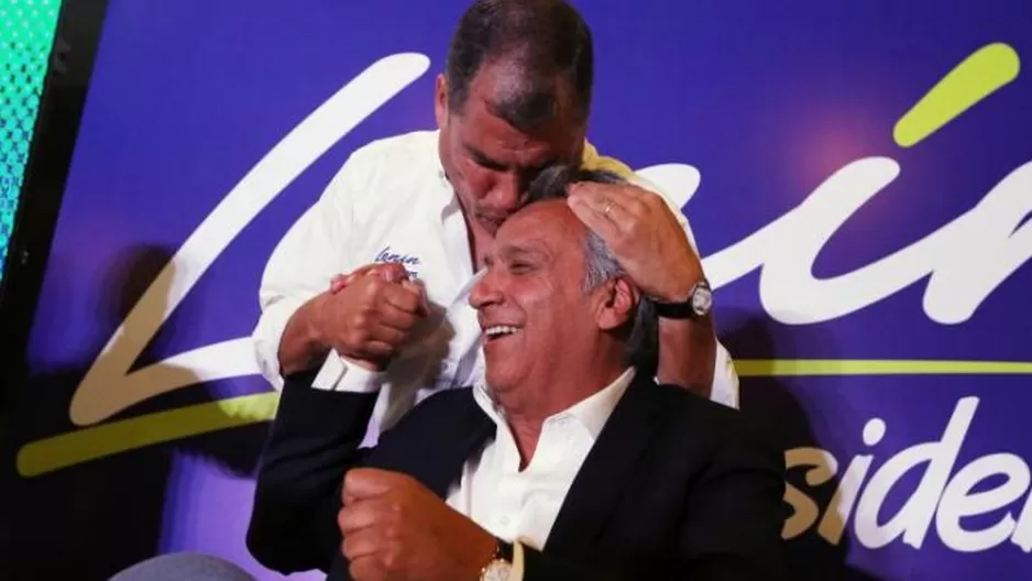 Rafael Correa junto a Lenín Moreno. (Vía: AFP)