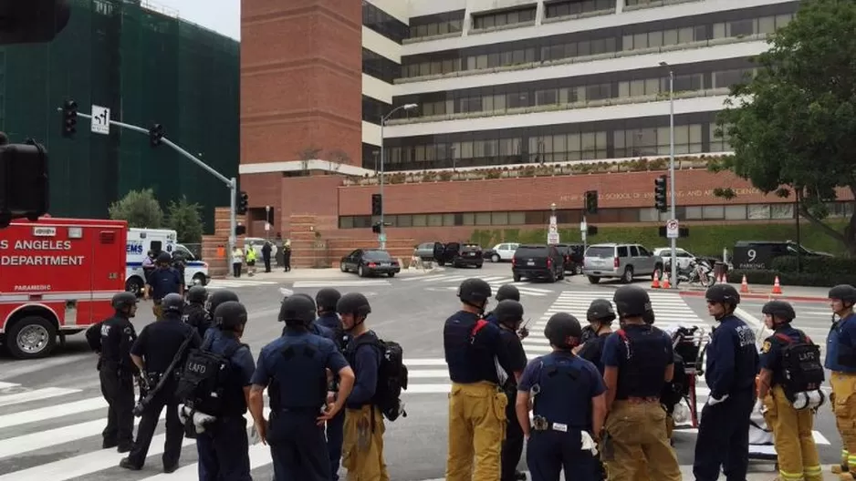 El Departamento de Policía de Los Ángeles informó que el suceso tuvo lugar en Boelter Hall, dentro del campus de Ciencias. (Vía: Twitter)