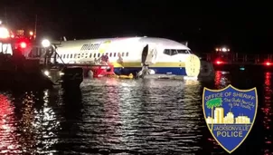 Un avión repleto de pasajeros se salió de la pista 