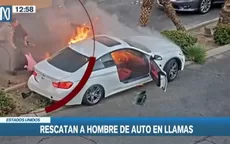 EE.UU.: policía salva la vida de chofer que se había quedado inconsciente en su auto en llamas - Noticias de oms