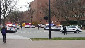 Despliegue policial en el extenso campus de la Universidad de Ohio. (Vía: Twitter)