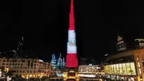 Emiratos Árabes Unidos: la bandera de Perú iluminó el edificio más alto del mundo. Foto: Cancillería