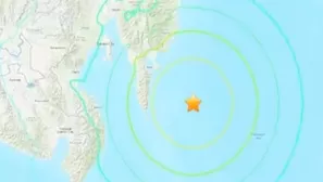 Emiten alerta de tsunami tras sismo de magnitud 7.1 frente a Filipinas. Imagen: USGS