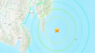 Emiten alerta de tsunami tras sismo de magnitud 7.1 frente a Filipinas. Imagen: USGS