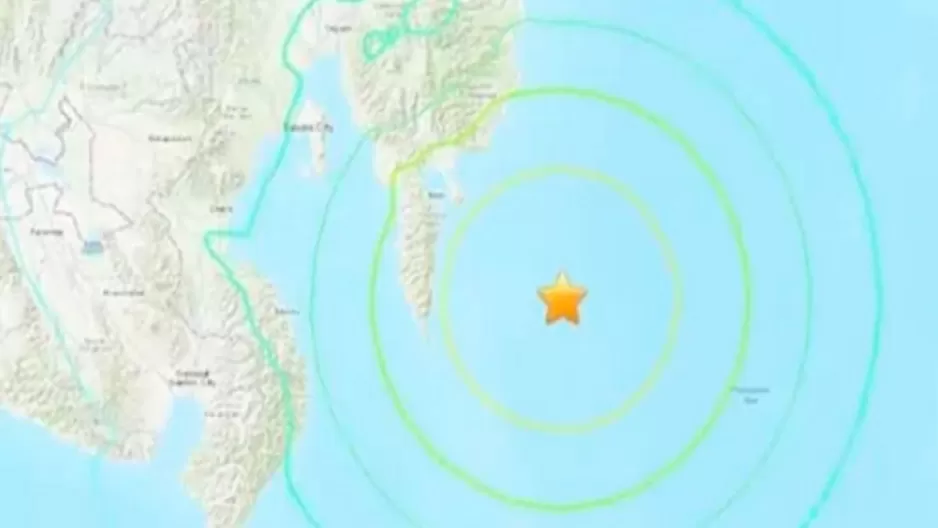 Emiten alerta de tsunami tras sismo de magnitud 7.1 frente a Filipinas. Imagen: USGS