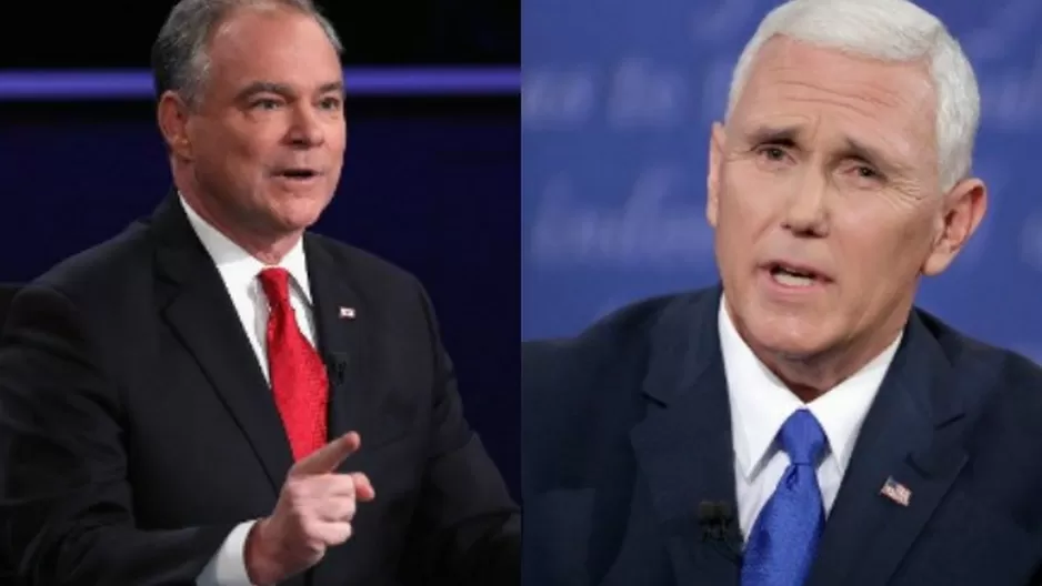 Tim Kaine y Mike Pence. (Vía: AFP)