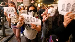 Multitudinarias protestas por el caso 'la manada' en España. Foto: AFP