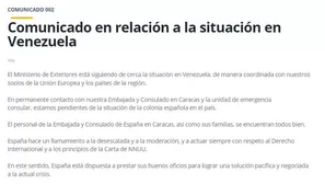 España se ofrece a mediar para resolver la crisis en Venezuela. Foto y video: Canal N