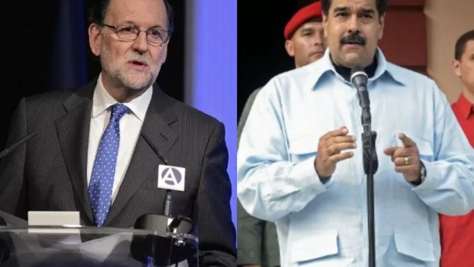 Mariano Rajoy y Nicolás Maduro. (Vía: AFP)