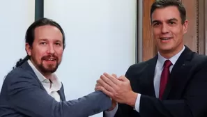 Pedro Sánchez y Pablo Iglesias firmaron acuerdo para un Gobierno de coalición en España. Foto: EFE