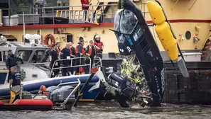 Estados Unidos: helicóptero se estrella en río Hudson de Nueva York y deja 2 heridos. Foto: AFP