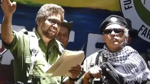 Iván Márquez y Jesús Santrich. Foto: AFP referencial