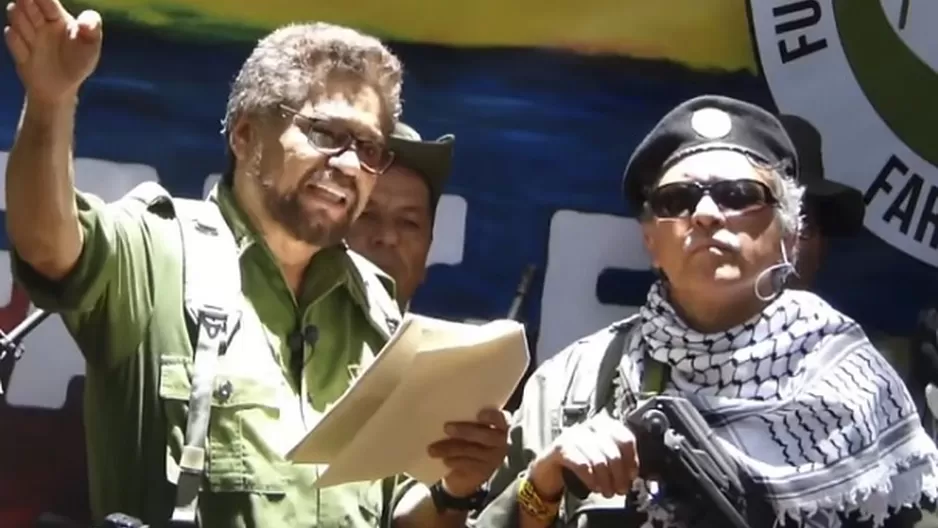 Iván Márquez y Jesús Santrich. Foto: AFP referencial