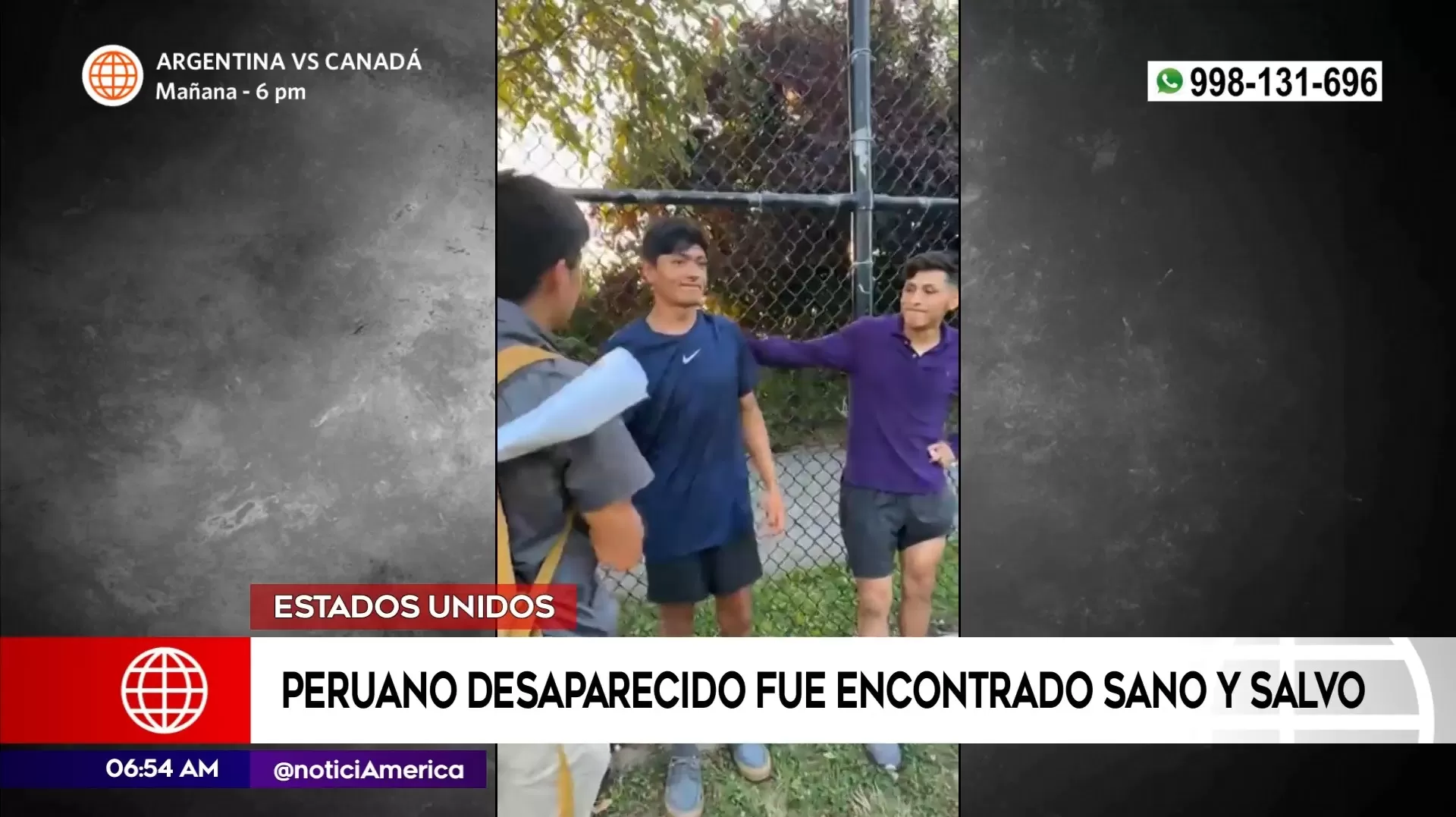 Peruano desaparecido fue encontrado sano y salvo en Estados Unidos. Foto: América Noticias