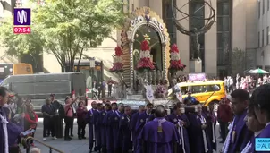 Procesión del Señor de los Milagros en Nueva York. Foto y video: Canal N