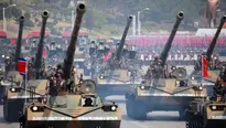 Tanques norcoreanos en desfile militar en Pyongyang. Foto: hispantv.com