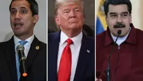 Juan Guaidó, Donald Trump y Nicolás Maduro. Foto: AFP/EFE