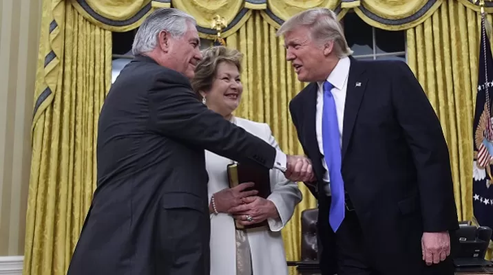 Rex Tillerson con Donald Trump. Foto: AFP Rex Tillerson con Donald Trump. Foto: AFP